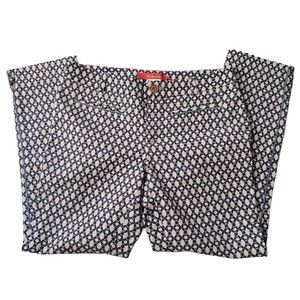 Anthropologie Cartonnier Womens Geometric Print Capri Pants Size 4 Side Piping